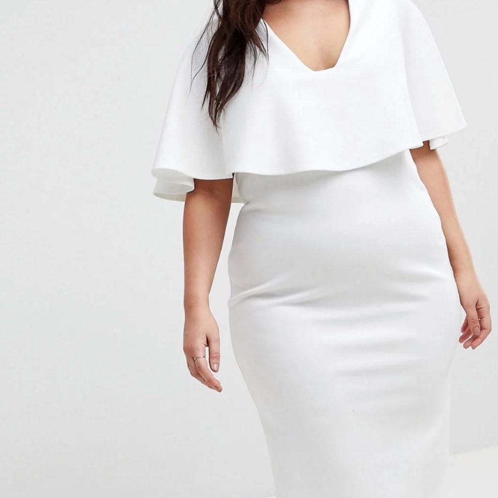 ASOS Curve Cape Plunge Bodycon Dress